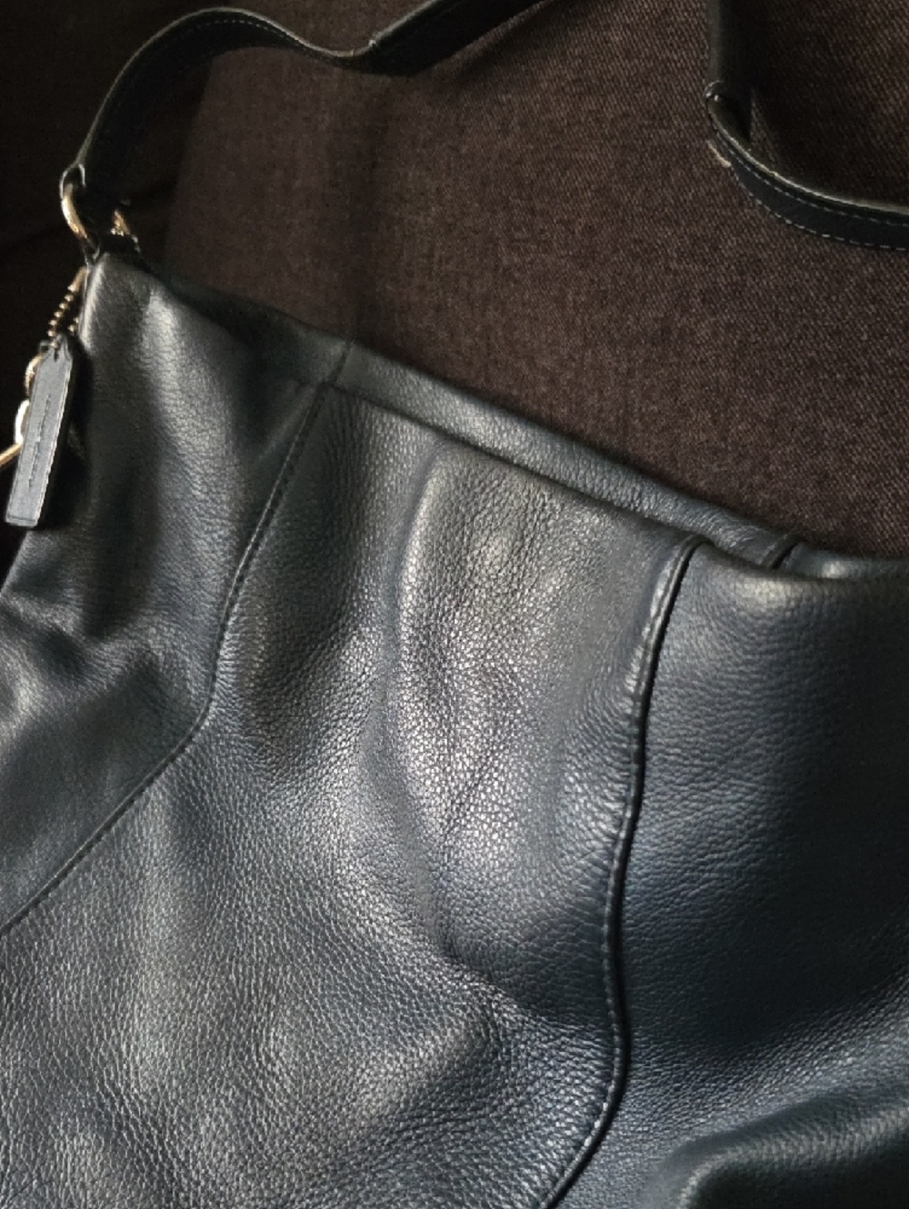 Coach Blue Pebble Leather Crossbody Bag - Picture 4 of 7